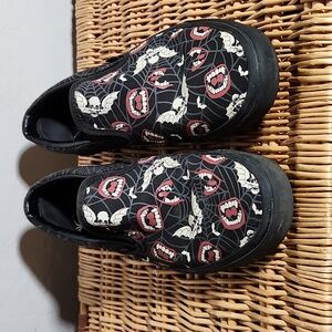 VANS Era Glow Frights Bat Fang Mouth Black Slip On Skate Sneakers 11 Men